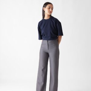 Navy Blue Plane Oversized Women Tshirt